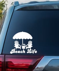 Beach Life umbrella chairs Decal Sticker