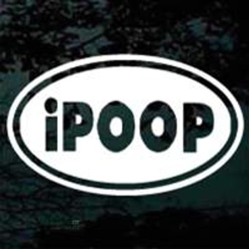 I poop Funny Oval decal sticker