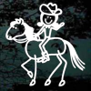 Horse cowgirl stick figure decal Sticker