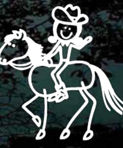 Horse cowgirl stick figure decal Sticker