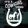 Cowgirl horse horseshoe decal sticker