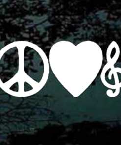 Peace Love Music window decal Sticker