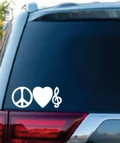 Peace Love Music window decal Sticker