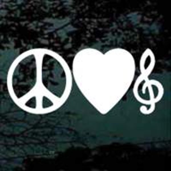 Peace Love Music decal sticker