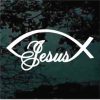 Christian Jesus Fish Script Decal Sticker