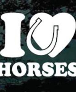 I love horses heart Horseshoe Decal Sticker