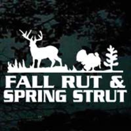Fall rut spring strut hunting scene decal sticker