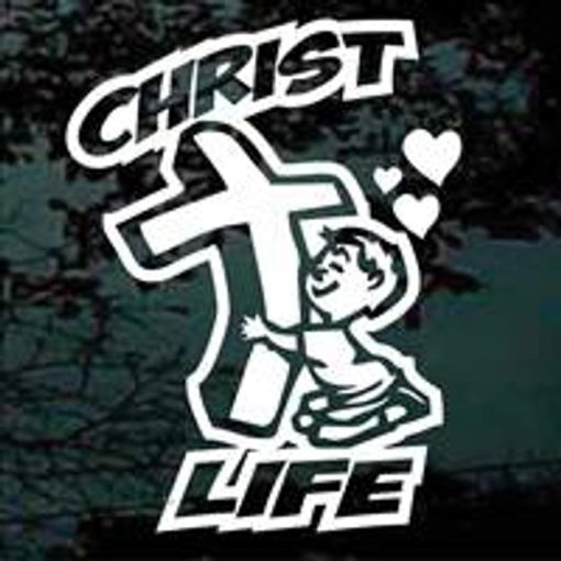 Christ Life Cross Decal Sticker