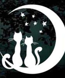 Cat Moon Stars decal sticker