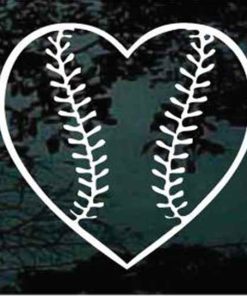 Softball Baseball Heart stitches decal sticker
