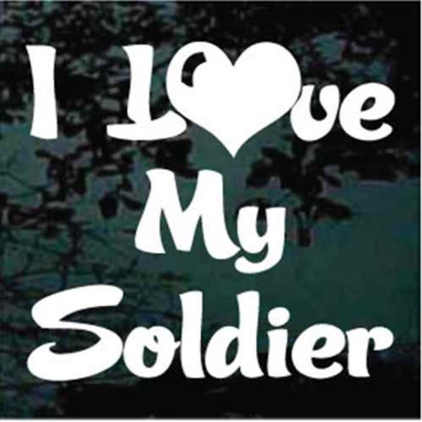 I love my soldier heart decal sticker