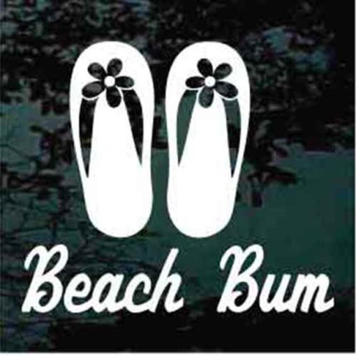 Beach Bum Flip Flops Decal Sticker