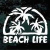 Beach Life palm trees decal sticker