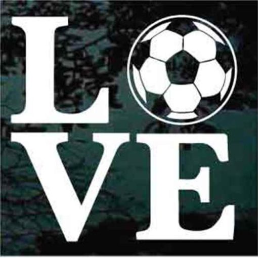 Love soccer ball decal sticker