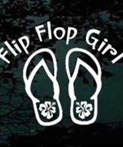 Flip Flop Girl Hibiscus decal sticker