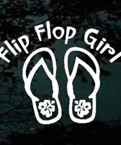 Flip Flop Girl Hibiscus Decal Sticker