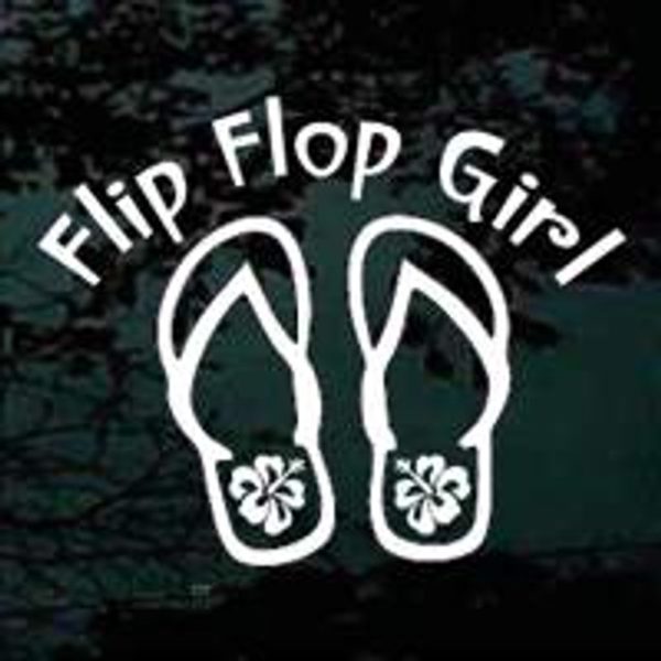 Flip Flop Girl Hibiscus decal sticker