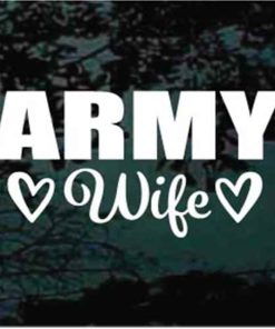 Army Wife Hearts decal sticker