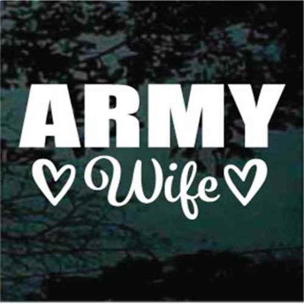 Army Wife Hearts decal sticker
