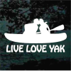 Live Love yak kayak window decal Sticker