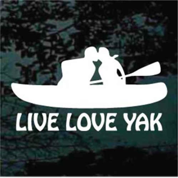 Live Love yak kayak decal sticker