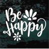 Be Happy Flower decal sticker