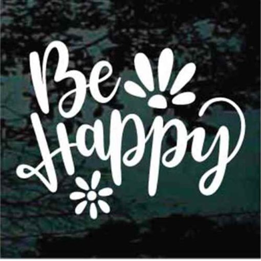 Be Happy Flower decal sticker
