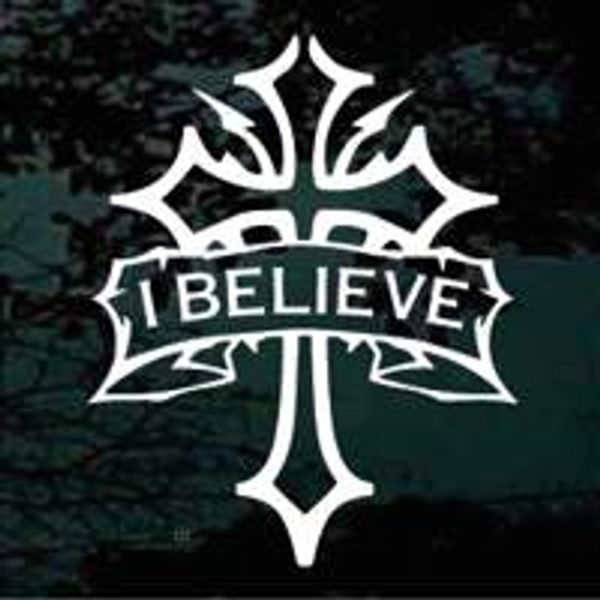 I Believe Cross Decal Sticker