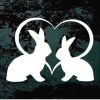 Bunny Heart Rabbit decal sticker