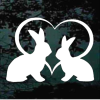 Bunny Heart Rabbit window decal Sticker