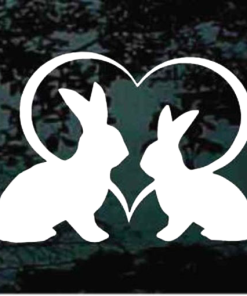 Bunny Heart Rabbit window decal Sticker