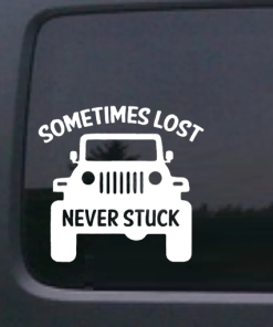 Sometimes Lost Never Stuck Jeep wrangler decal sticker