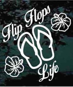 Flip Flop Life hibiscus decal sticker