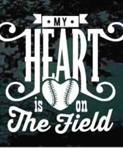 My heart softball baseball field decal sticker