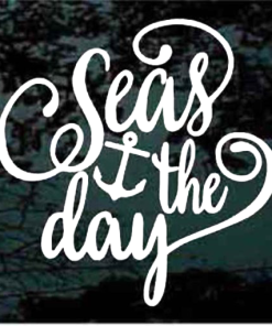 Seas the day nautical boating decal sticker