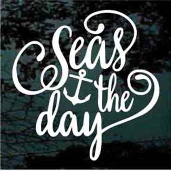 Seas the day nautical boating decal sticker