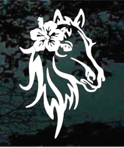 Horse Hibiscus love decal Sticker