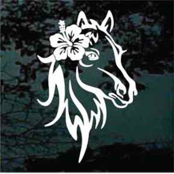 Horse Hibiscus love decal sticker