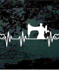 Sewing love sew heartbeat decal sticker