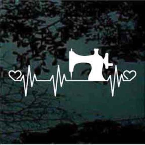 Sewing love sew heartbeat decal sticker