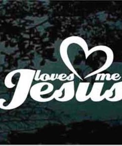 Jesus Loves me heart Decal Sticker