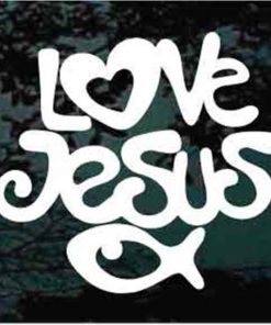 Love Jesus Fish Decal Sticker