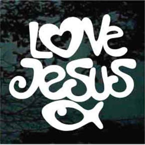Love Jesus Fish Decal Sticker