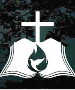Christian cross Bible Flame Decal Sticker