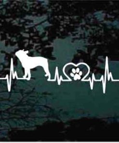 Boston Terrier Heartbeat Love Dog Decal Sticker
