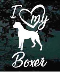 Love My Boxer Dog Decal Sticker