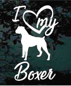 Love My Boxer Decal Sticker