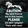 Best friend in trailer don't tailgate horse decal sticker