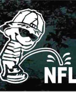 Calvin pee on the NFL decal sticker