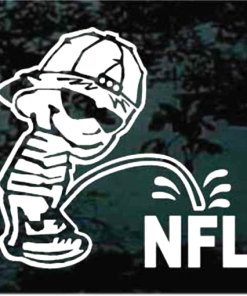 Calvin pee on the NFL decal sticker